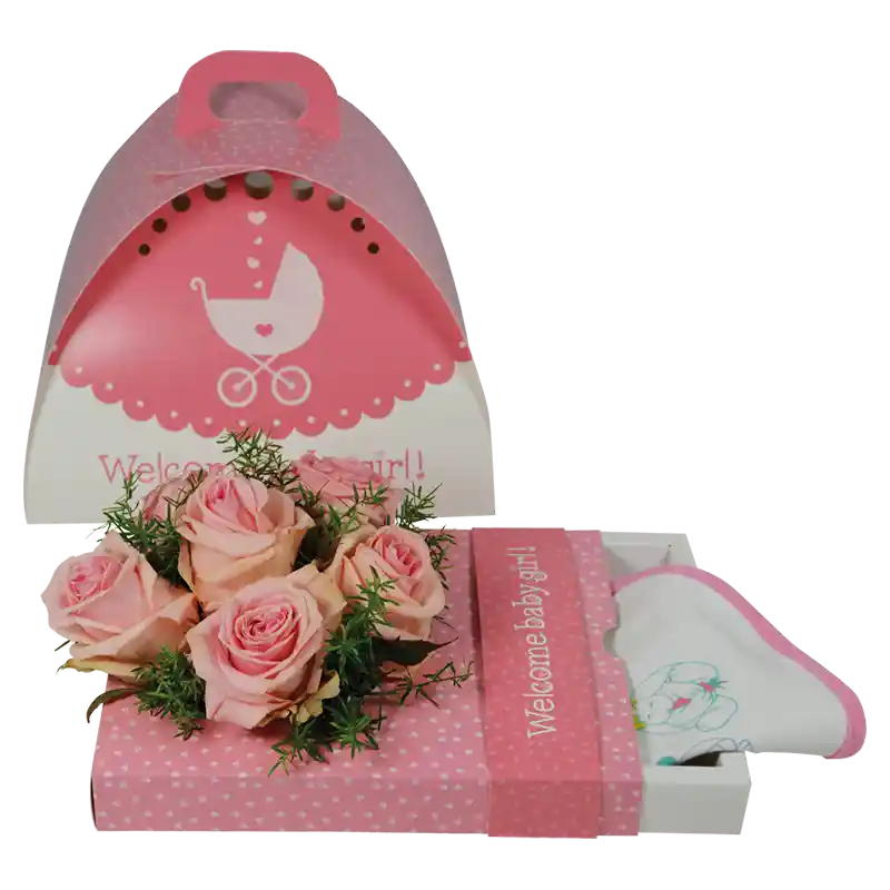 OASIS®Floxi Geschenkverpackung "Welcome baby girl"